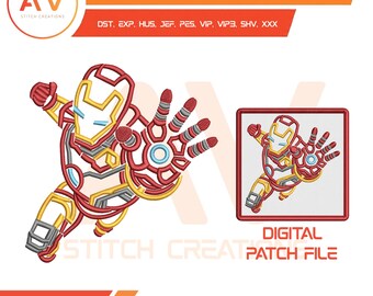 Armored Tech Hero. Embroidery Pattern. Machine Embroidery File. 4x4, 5x7, 8x8 Hoop Sizes.