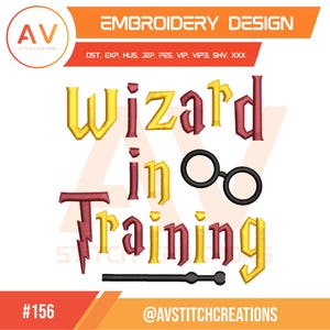 Wizard In Training Magic School Toddler Boy Quote Machine Embroidery Design, PES JEF DST 4x4 5x7