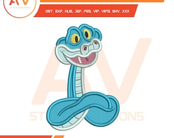 Urban Snake. Applique Design. Machine Embroidery File, 4x4, 5x7, 8x8 Hoop Sizes.