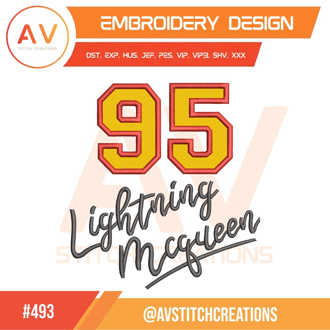 Red Racing Number 95 Champion Signature Speed Applique Machine ...