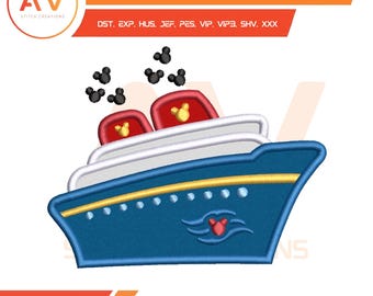 Magic World Cruise – Stickdatei Applikation – Maschinenstickdatei (4x4, 5x7, 8x8 Rahmen)