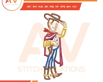 Sheriff Toy Cowboy Machine Embroidery Design, Magical Toys Pattern for Kids Shirts, Instant Download PES JEF DST, 4x4 5x7 8x8 Hoops