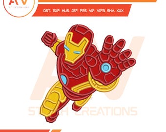 Armored Tech Hero. Applique Machine Embroidery Design, PES JEF DST 5x7 8x8 Hoops