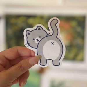 Cat Butt Sticker Waterproof Vinyl Die cut Stickers, Cat Sticker, Laptop Sticker, Gift for Cat Lover