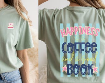 Books and Coffee Shirt, Comfort Colors Book Lover Tee, Reading Shirt, Bookworm Gift, Cute Coffee Lover Tee, Bookish TShirt, Book Lover Shirt