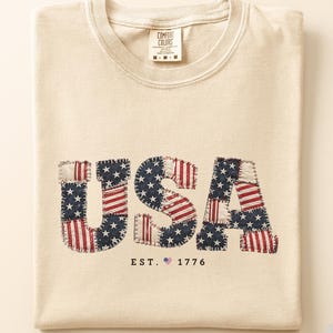 Camiseta del 250 aniversario de EE. UU., camiseta con la bandera de retazos de América 1776, camiseta Comfort Colors del 4 de julio de 2026, camiseta de regalo patriótico para el Día de la Independencia.