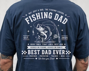Personalisiertes Angeln Dad Shirt Komfort Farben T-Shirt, Reel Cooles Dad Geschenk, Benutzerdefinierte Fischer Vatertags Shirt für Opa