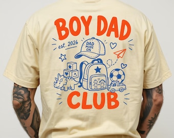 Jungen Dad Shirt, Benutzerdefinierte Est Dad T-Shirt, Komfort Farben Boy Dad Club, neuer Vater Geschenk, Vatertagsgeschenk, Dad Mode On T-Shirt für Ehemann, Baby Boy