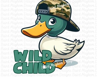 Niño salvaje png, Descarga digital, Sublimación, Pato real png, Camiseta para niños, Camiseta para niños pequeños, Niños cazando png, Caza de patos png, Pato divertido