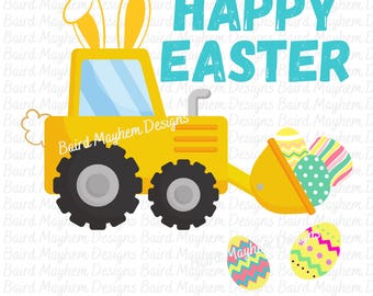 Happy Easter png, Construction png, Easter Eggs png, Kids Easter png, Boys Easter png, Digital Download, Sublimation, Easter Bunny png