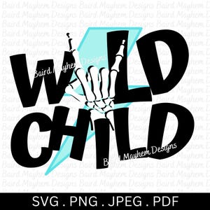 Wild Child svg png, Boys svg, Boys shirt, Digital Download, Sublimation, Skull hand svg, Toddler Shirt, Retro svg