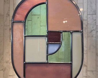 Geometric MCM Stained Glass Wall Hanging or Sun Catcher