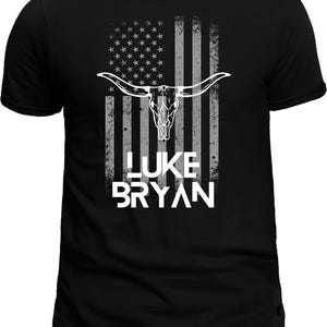 Luke Bryan Bull Skull DTF File with American Flag Design