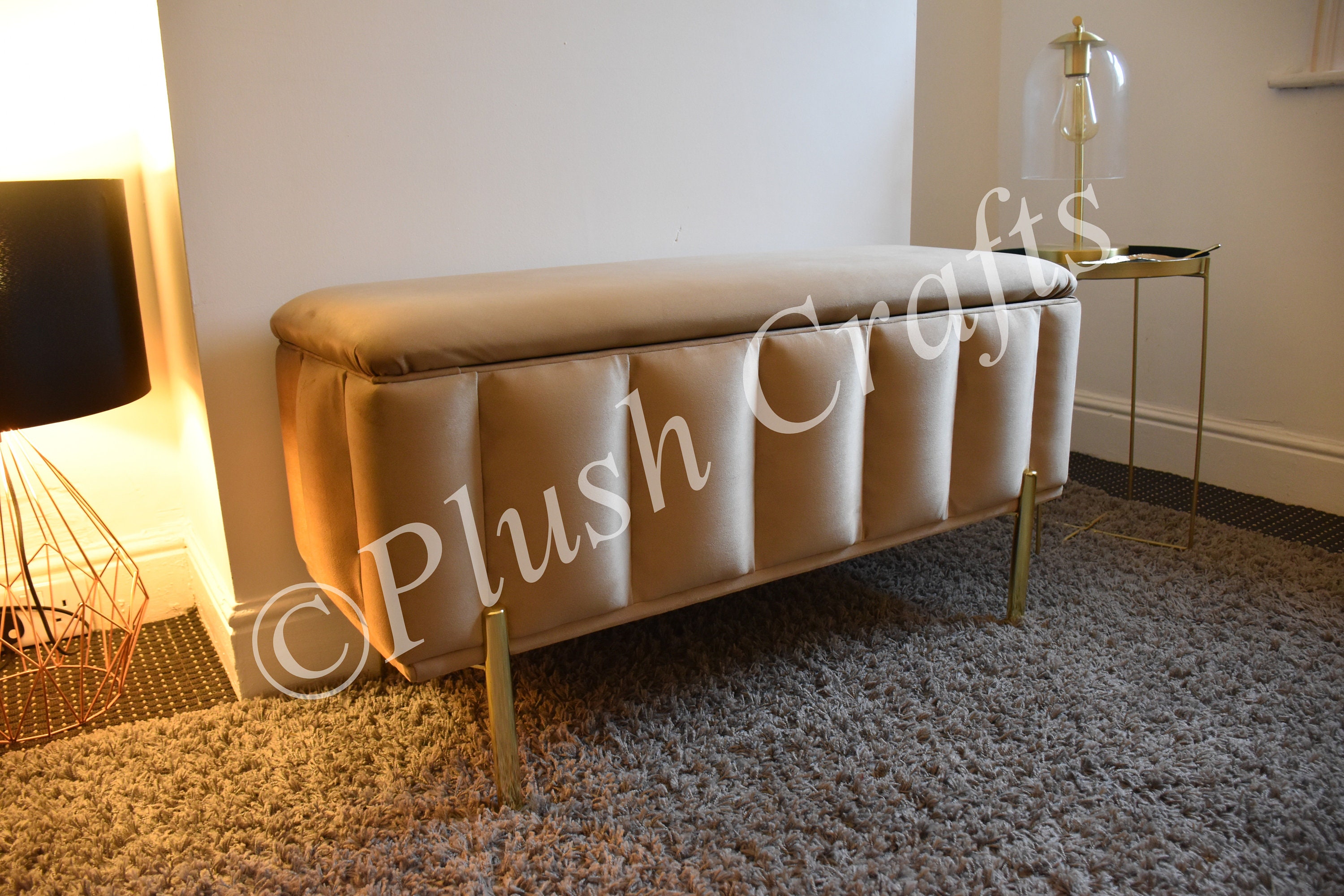 Mink velvet footstool discount