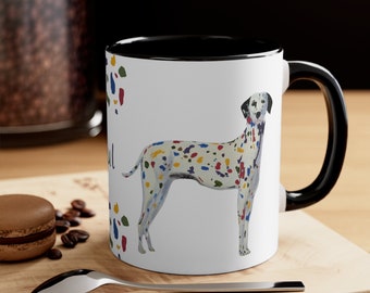 Mug dalmatien coloré, accent Mug, 11 oz