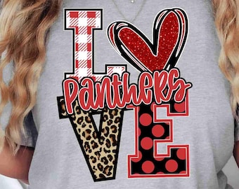 Panthers Digital Download Panthers Png Red Paw Print Png Love Panther Png Mascot Png School Mascot School Spirit Png Game Day Png
