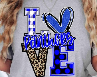 Panthers Digital Download Panthers Png Blue Paw Print Png Love Panther Png Mascot Png School Mascot School Spirit Png Game Day Png