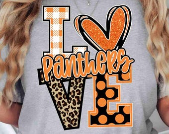 Panthers Digital Download Panthers Png Orange Panther Paw Print Png Love Panther Png Mascot Png School Mascot School Spirit Png Game Day Png