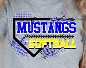 Mustangs Digital Download Softball Png Sports Png Custom School Mascot Png Mascot Png School Mustang Png School Spirit Softball dtf files
