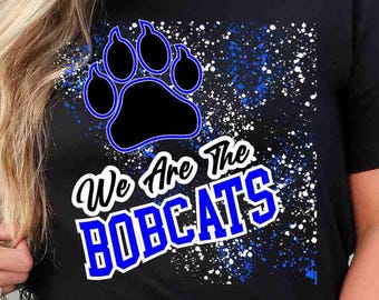 Bobcats Digital Download Bulldogs Png Blue Paw Print Png Custom School Mascot Png Mascot Png School Bobcats Png School Spirit Bobcat Clipart