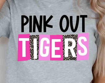 Pink Out Tigers Png Breast Cancer Png Breast Cancer Awareness Png Pink Ribbon Png Tigers Digital Download Breast Cancer Digital Downloads