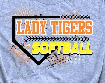 Lady Tigers Digital Download Softball Png Lady Tigers Png Custom School Mascot Png Mascot Png School Tiger Png School Spirit Softball dtf