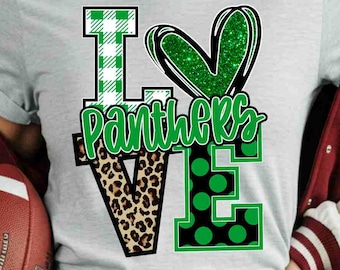 Panthers Digital Download Panthers Png Green Panther Paw Print Png Love Panther Png Mascot Png School Mascot School Spirit Png Game Day Png