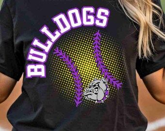 Purple Bulldogs Png Softball Png Custom School Mascot Png Softball Mom Png Softball Team Png School Spirit Mascot Png Game Day Png