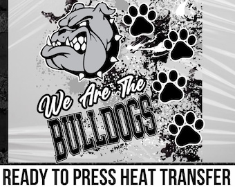 Bulldogs dtf transfer, Mascot dtf transfers ready to press, Print Press wear, School dtf transfers, Back to school ready for press transfer