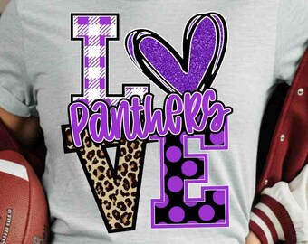 Panthers Digital Download Panthers Png Purple Panther Paw Print Png Love Panther Png Mascot Png School Mascot School Spirit Png Game Day Png