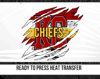 KC Chiefs dtf transfer ready to press Chiefs mascot dtf transfer school heat transfer sports dtf print custom screen print ready for press