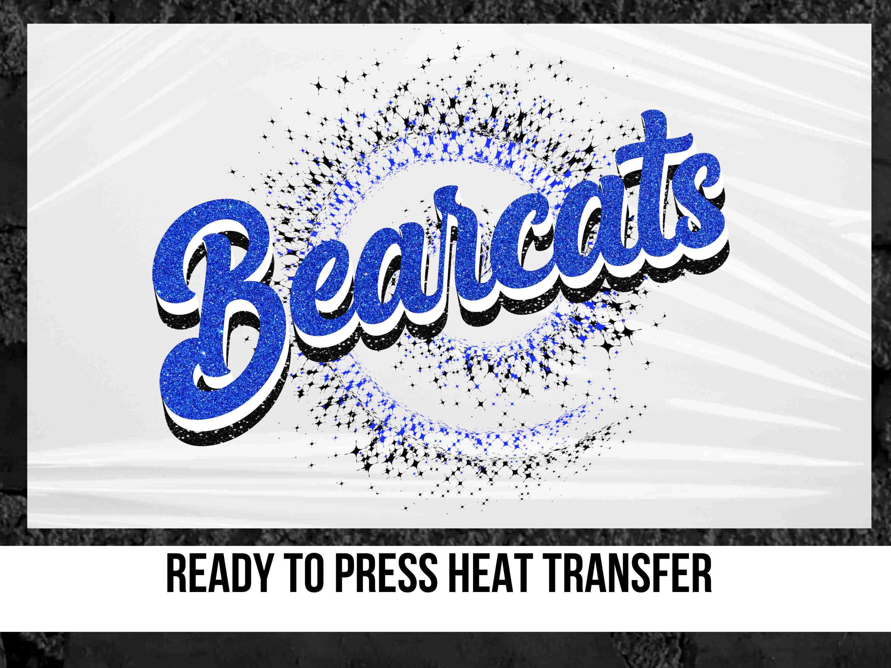 Bearcats dtf transfer School dtf ready to press bearcats school spirit heat transfer mascot dtf prints custom screen print ready for press