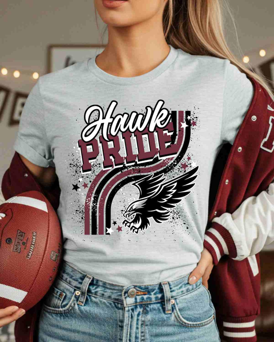 Hawks Digital Download Maroon Hawks Png Hawk Pride Wavy Retro Png ...