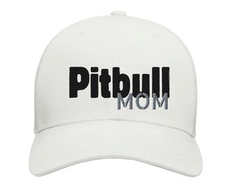 Pitbull Mom Trucker Hat - Embroidered