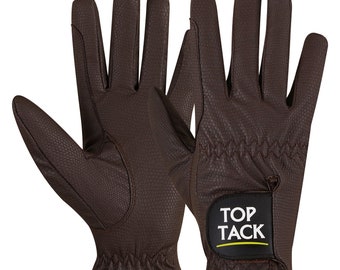 Top Tack Ladies' Snake Design Horse Riding Gloves, Synthetic Leather