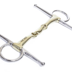 Top Tack Full Cheek German Silver Double Jointed Snaffle Horse Bit