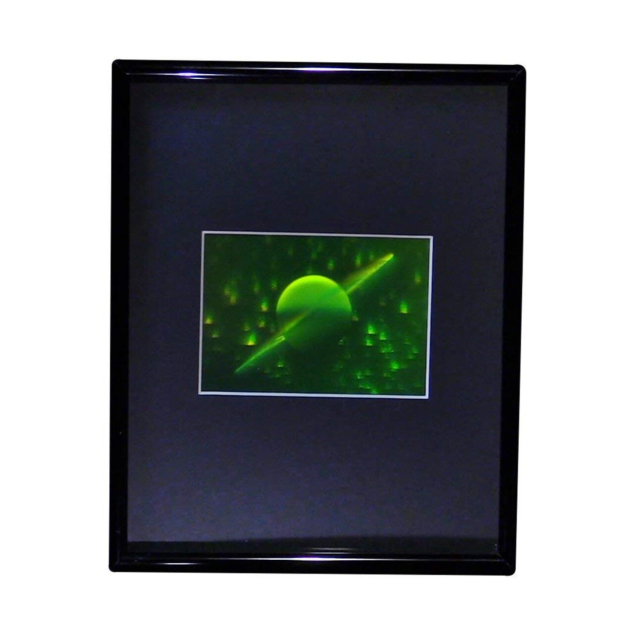 Vintage 1980s & I990s FRAMED 3D Saturn Hologram, Collectible Polaroid Photopolymer Film, Space Lover Gifts, High-Quality Holographic Art