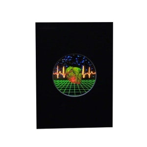MATTED Heart With Heartline Hologram Picture, 3D Collectible Embossed Type Film, Heart Gifts, Vintage 1980s, High-Quality Holographic Art
