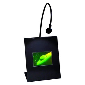 3D Saturn Hologram Picture (LIGHTED DESK STAND), Collectible Polaroid Photopolymer Film, Space Lover Gifts, High-Quality Holographic Arts