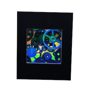 3D GEARS Hologram Picture (MATTED), Collectible EMBOSSED Type Film, Gears Lover Gifts, Vintage 1980s & 1990s, High-Quality Holographic Arts
