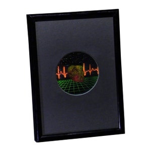 Vintage 1980s Heart With Heartline Hologram Picture (FRAMED), Collectible EMBOSSED Type Film, Heart Lover Gift, High-Quality Holographic Art