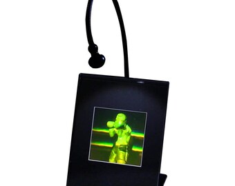 LIGHTED DESK STAND 3D Boxer Multi-Channel Hologram Picture, 1980s 3D Boxer Lovers, Collectible Photopolymer Film, 3D Quality Holographic Art