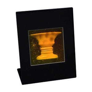 DESK STAND 3D Vase-Face 2-Channel Hologram Picture, Collectible Photopolymer Film, 3D Vase-Face Lover Gifts, High-Quality 3D Holographic Art