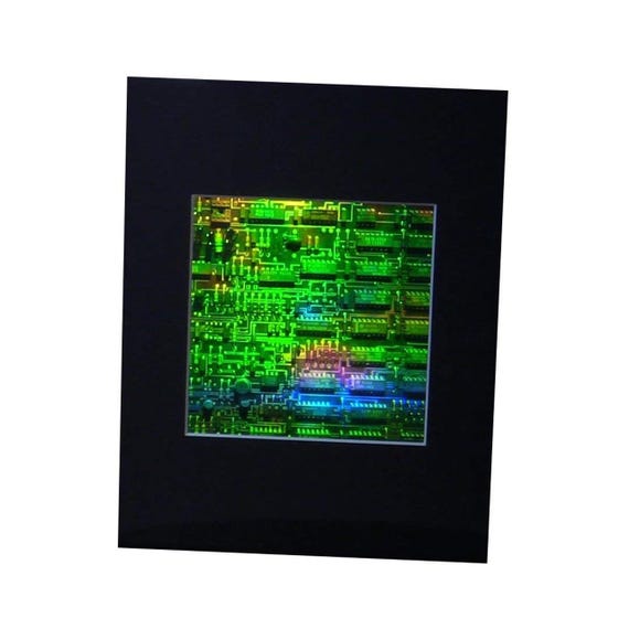 3D Circuit Board Hologram Picture (MATTED), Collectible EMBOSSED Type Film, Circuit Holographic Arts