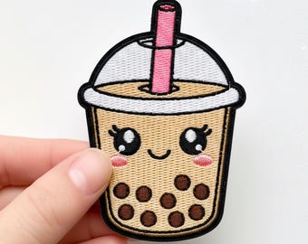 Cute Bubble Tea Patch – Kawaii Drink Badge for Jackets, Bags & Hats