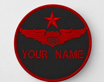 Personalized Pilot Wings Patch - Embroidered Flight Suit Name Tag