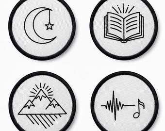 Celestial Night, Open Book, Mountain Adventure & Music Vibe Patch Set