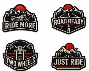 Förarhumor biker-märkesset, motorcykelcitatmärken, tvåhjulig västmärke, roadtrip-present, julklapp