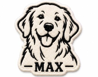 Minimal Dog Name Patch, Custom Pet Line Art Patch, Christmas Gift for Dog Lovers, Gift for Girls and Men