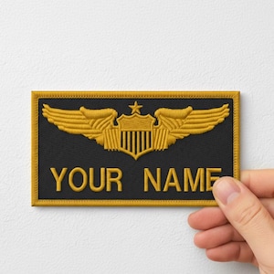 Naszywka na kombinezon lotniczy z haftem: spersonalizowana etykieta z imieniem, do prasowania, do przyszycia, rzep